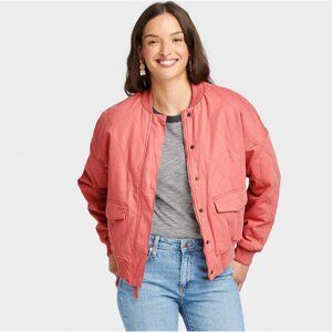 NWT Universal Thread Women's Pink Quilted Utility Jacket in Size XXL